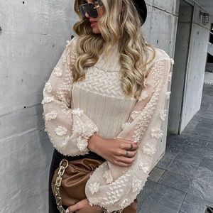 Embroidered Sleeve Sweater 🌺🍂